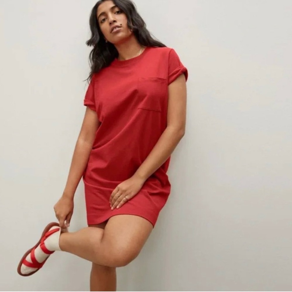 Everlane The Weekend Tee Dress, Red, XS